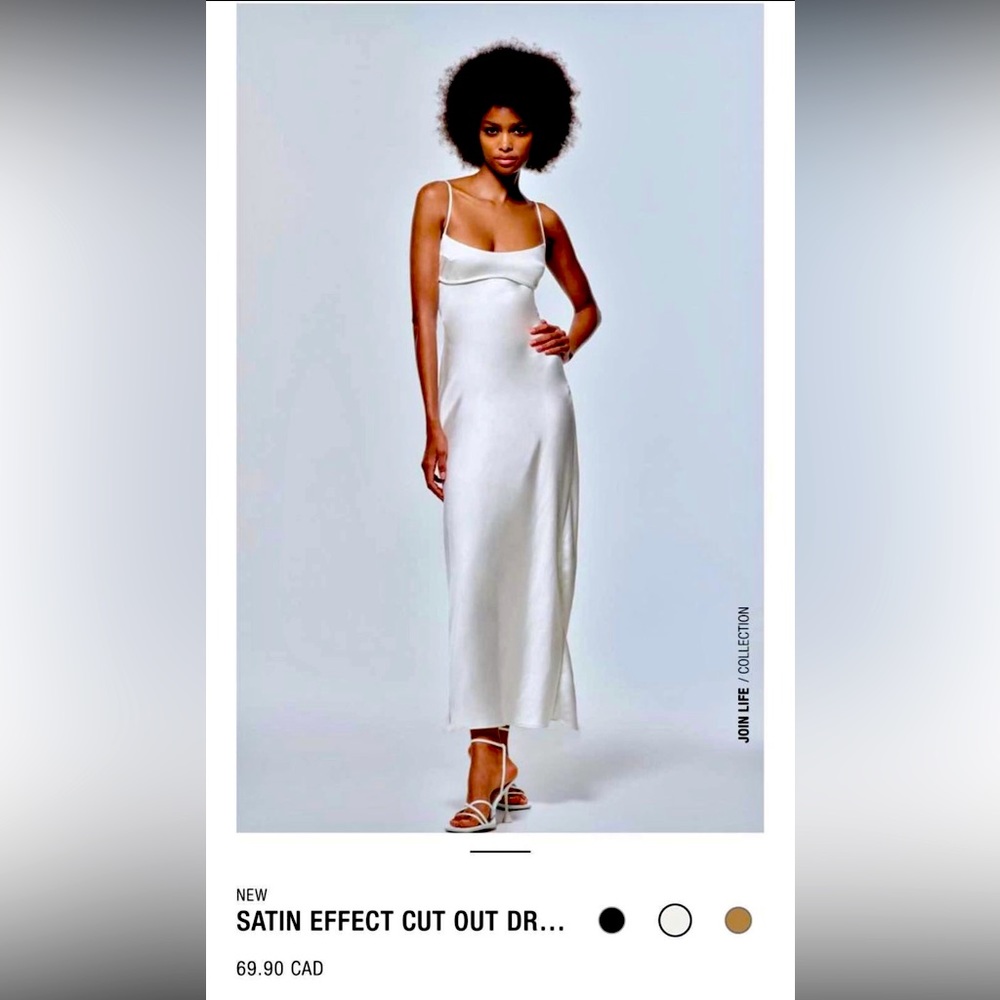 White satin effect cutout dress